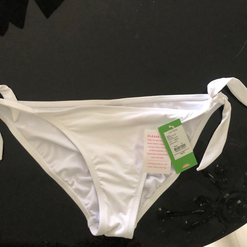 Lilly Pulitzer Sz 12 Bikini Bottom Side Ties White
